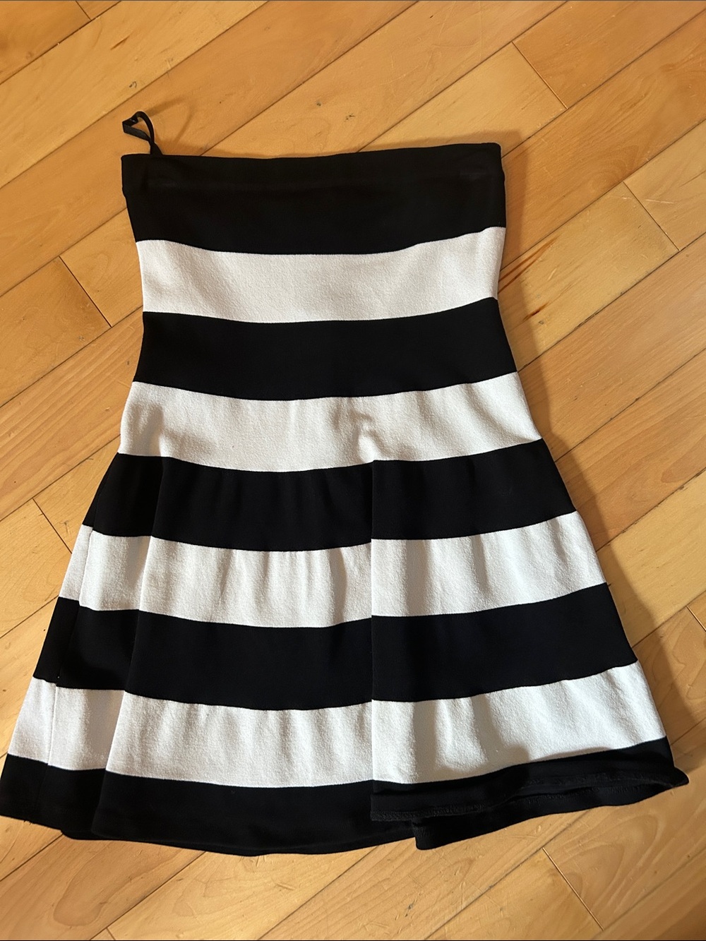 bebe Black & White Striped Mini Dress